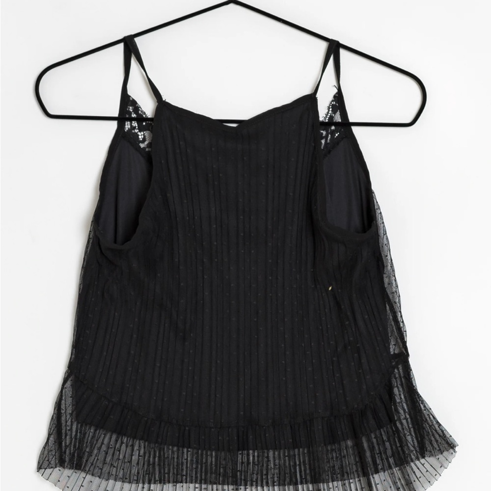 Pleated lace top by Mango